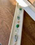 Tibetan Turquoise, Prasiolite and Pearl Statement Bracelet, June December February Birthstone Bracelet