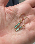 Indicolite Teal Blue Green Tourmaline Earrings, October Birthstone Earrings, Bridal Earrings