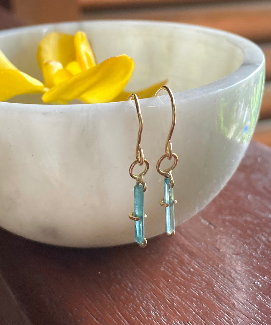 Paraiba Blue Tourmaline Earrings, October Birthstone Earrings, Bridal Earrings