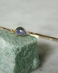 Iolite / Water Sapphire Bangle Bracelet, September Birthstone Bracelet