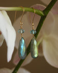 Labradorite and Sky Blue Topaz Earrings, November Birthstone Earrings