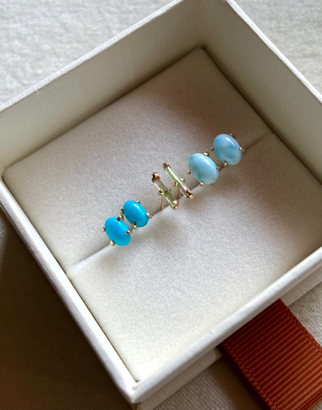 Larimar Stud Earrings, Bridesmaid Earrings