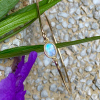 Rainbow Moonstone Bangle Bracelet, June Birthstone Bracelet