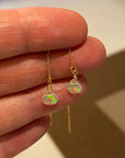 Natural Opal Threader Earrings, October Birthstone Earrings