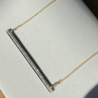 Pavé Diamond Bar Necklace, Bridal Necklace, April Birthstone Necklace