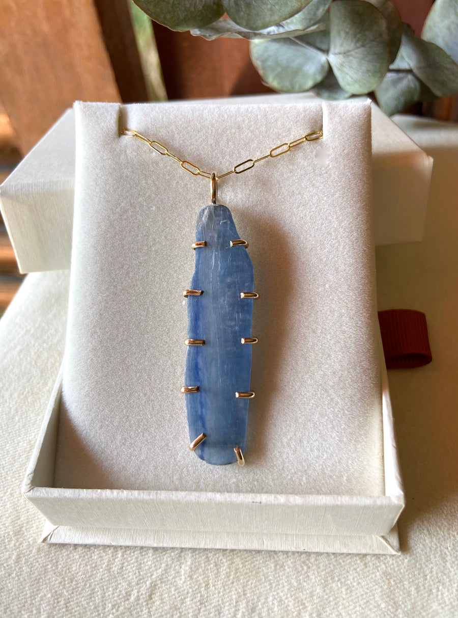 Raw Blue Kyanite Pendant Necklace