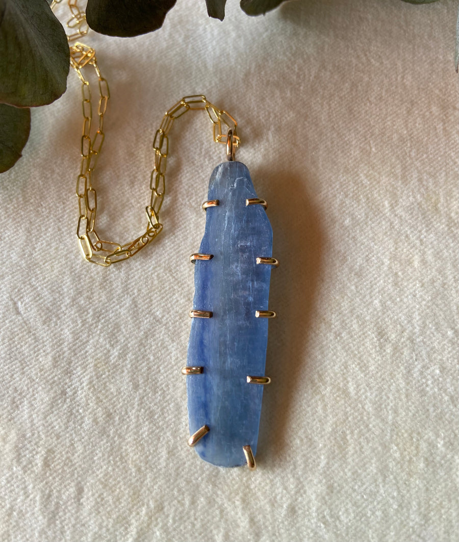 Raw Blue Kyanite Pendant Necklace