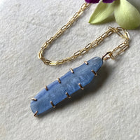 Raw Blue Kyanite Pendant Necklace