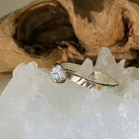 Raw Diamond Ring, Alternative Engagement or Wedding Ring, April Birthstone Ring