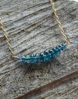 Orissa Teal Blue Kyanite Bar Necklace