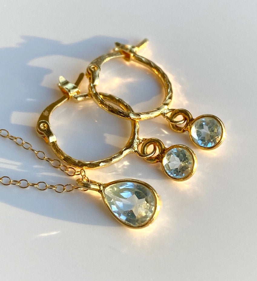 Sky Blue Topaz Hoop Earrings