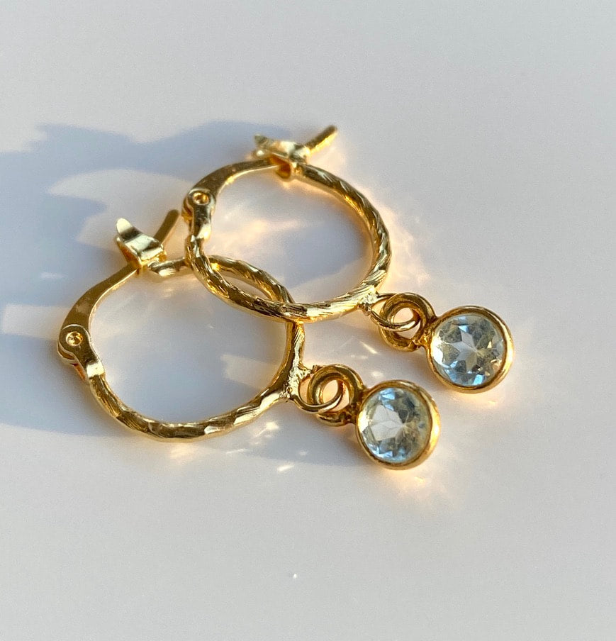 Sky Blue Topaz Hoop Earrings