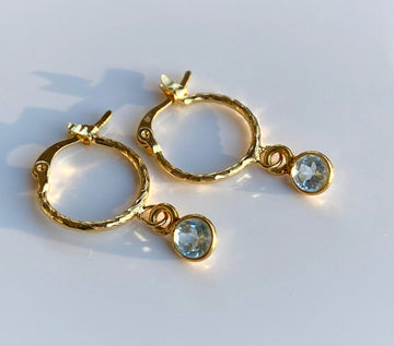 Sky Blue Topaz Hoop Earrings