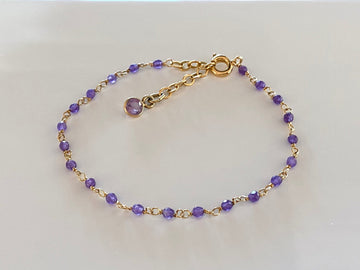 Purple Amethyst Bracelet, February Birthstone Bracelet