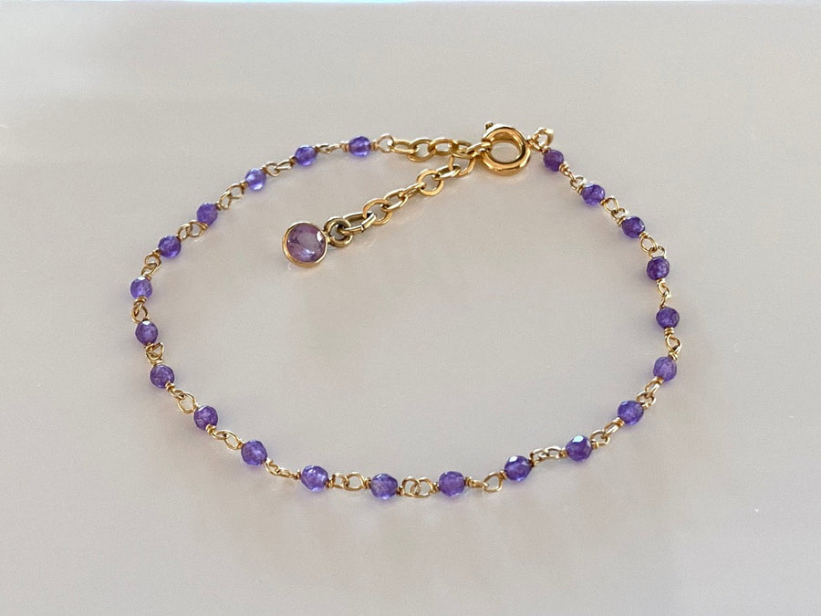 Purple Amethyst Bracelet, February Birthstone Bracelet