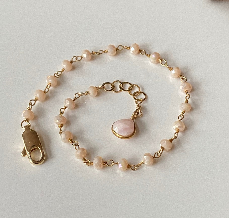 Peruvian Pink Opal Rosary Bracelet