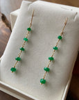 Long Emerald Chain Earrings