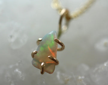 Ethiopian Opal Pendant Necklace, October Birthstone Necklace