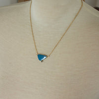 Australian Opal and Blue Sapphire Pendant Necklace, September and October Birthstone Necklace