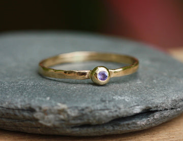 Tanzanite and Recycled 14k Gold Ring, December Birthstone Ring