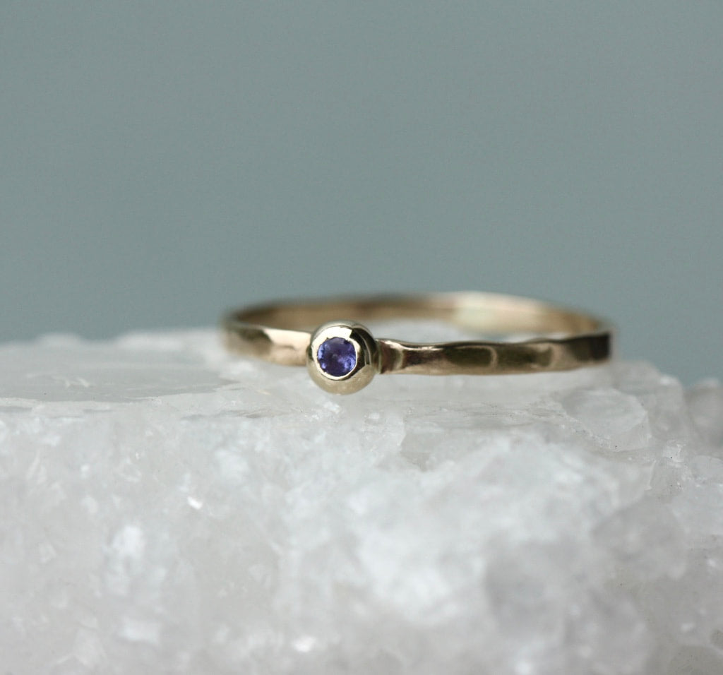 Tanzanite and Recycled 14k Gold Ring, December Birthstone Ring