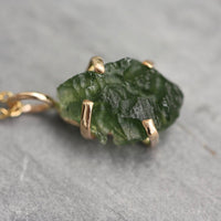 Natural Moldavite Tektite Pendant Necklace