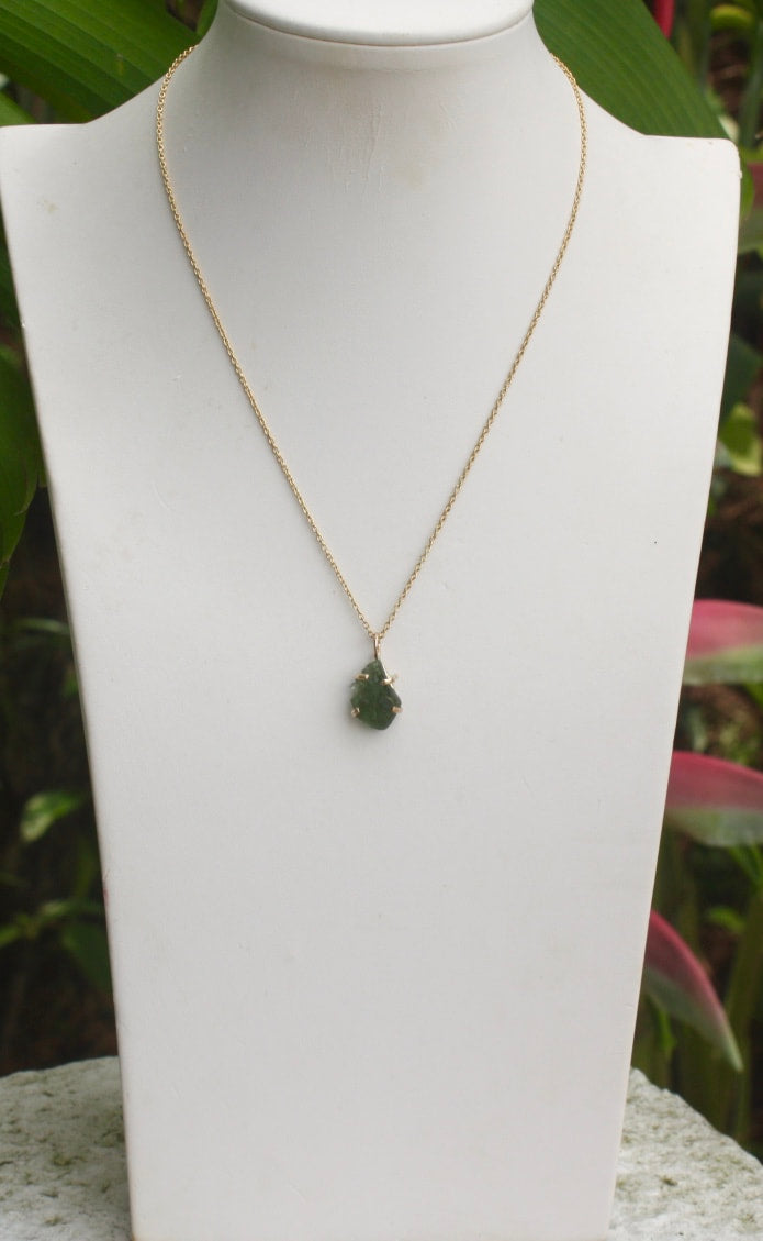 Natural Moldavite Tektite Pendant Necklace