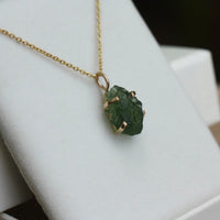 Natural Moldavite Tektite Pendant Necklace