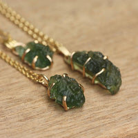 Natural Moldavite Tektite Pendant Necklace