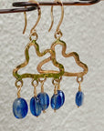 Hammered Cloud Earrings with Blue Kyanite