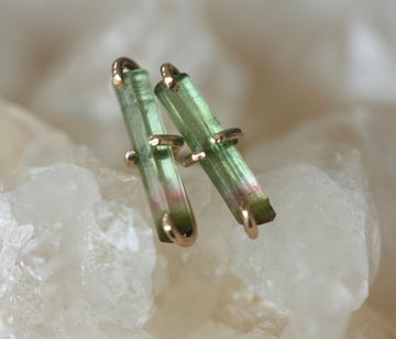 Watermelon Tourmaline Stud Earrings