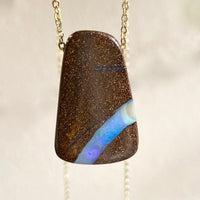 Australian Boulder Matrix Opal Pendant Necklace