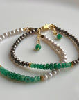 Zambian Emerald and Freshwater Pearl Bracelet