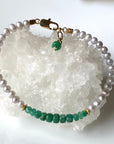 Zambian Emerald and Freshwater Pearl Bracelet