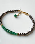 Zambian Emerald and Taupe Freshwater Pearl Bracelet
