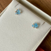 Brazilian Blue Aquamarine Stud Earrings