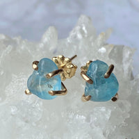 Brazilian Blue Aquamarine Stud Earrings