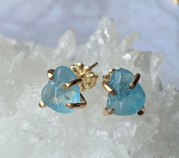 Brazilian Blue Aquamarine Stud Earrings