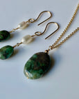 Raw Emerald Pendant Necklace, May Birthstone Necklace