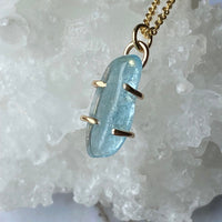 Brazilian Santa Maria Blue Aquamarine Pendant Necklace