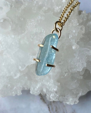 Brazilian Santa Maria Blue Aquamarine Pendant Necklace