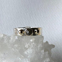 Brown Diamond Ring, 14k Gold and Sterling Silver