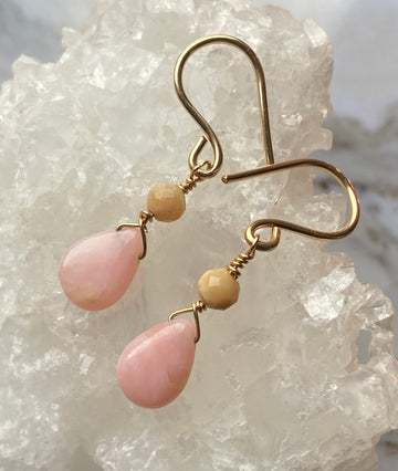 Peruvian Pink Opal Earrings