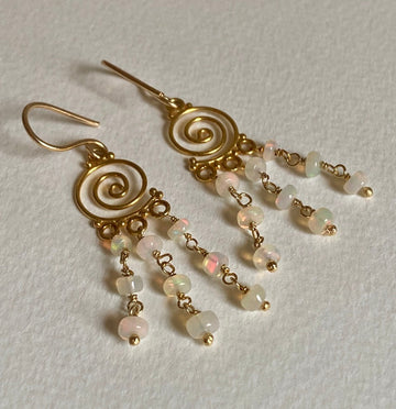 Ethiopian White Opal Earrings
