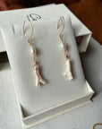 Vintage Angel Skin Coral Branch and Pearl Earrings