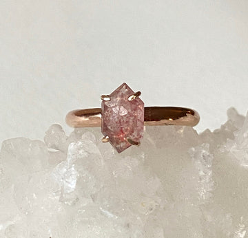 Ring with Strawberry Quartz