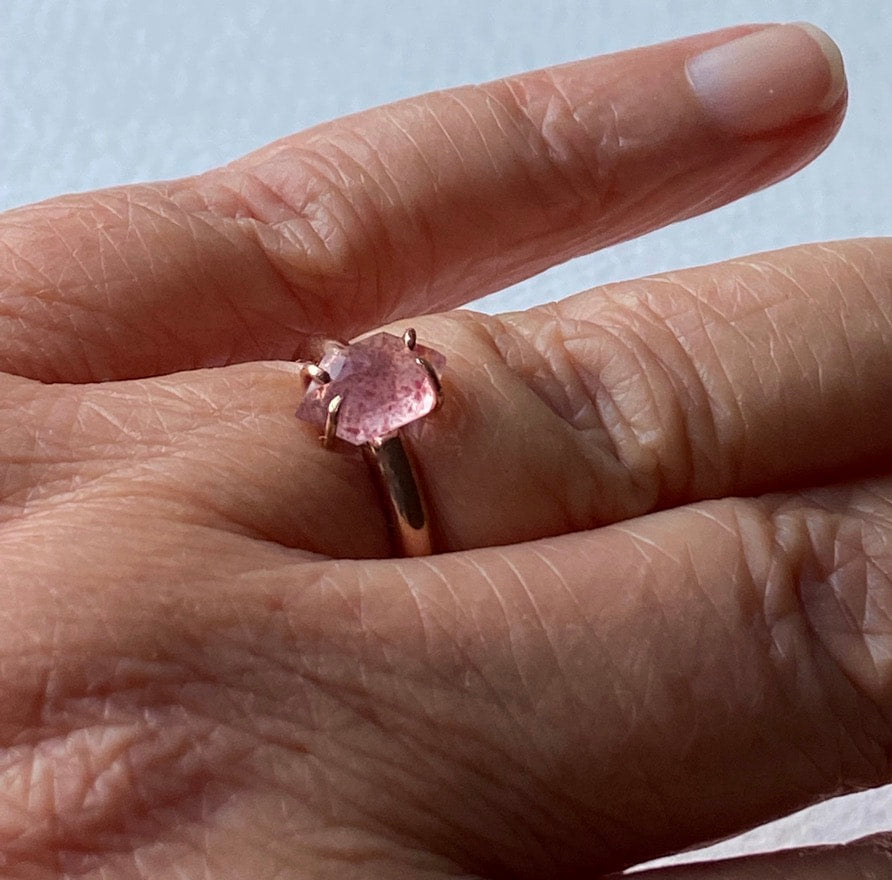 Ring with Strawberry Quartz