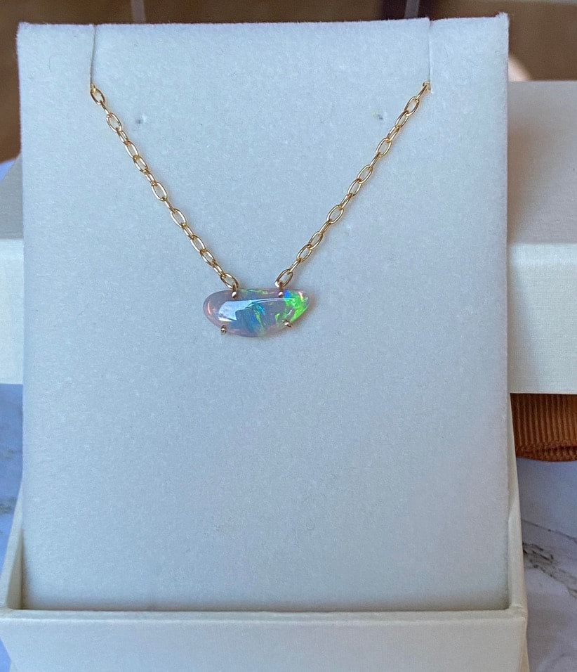 Australian White Opal Necklace