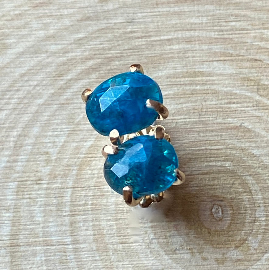 Blue Apatite Stud Earrings