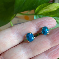 Blue Apatite Stud Earrings